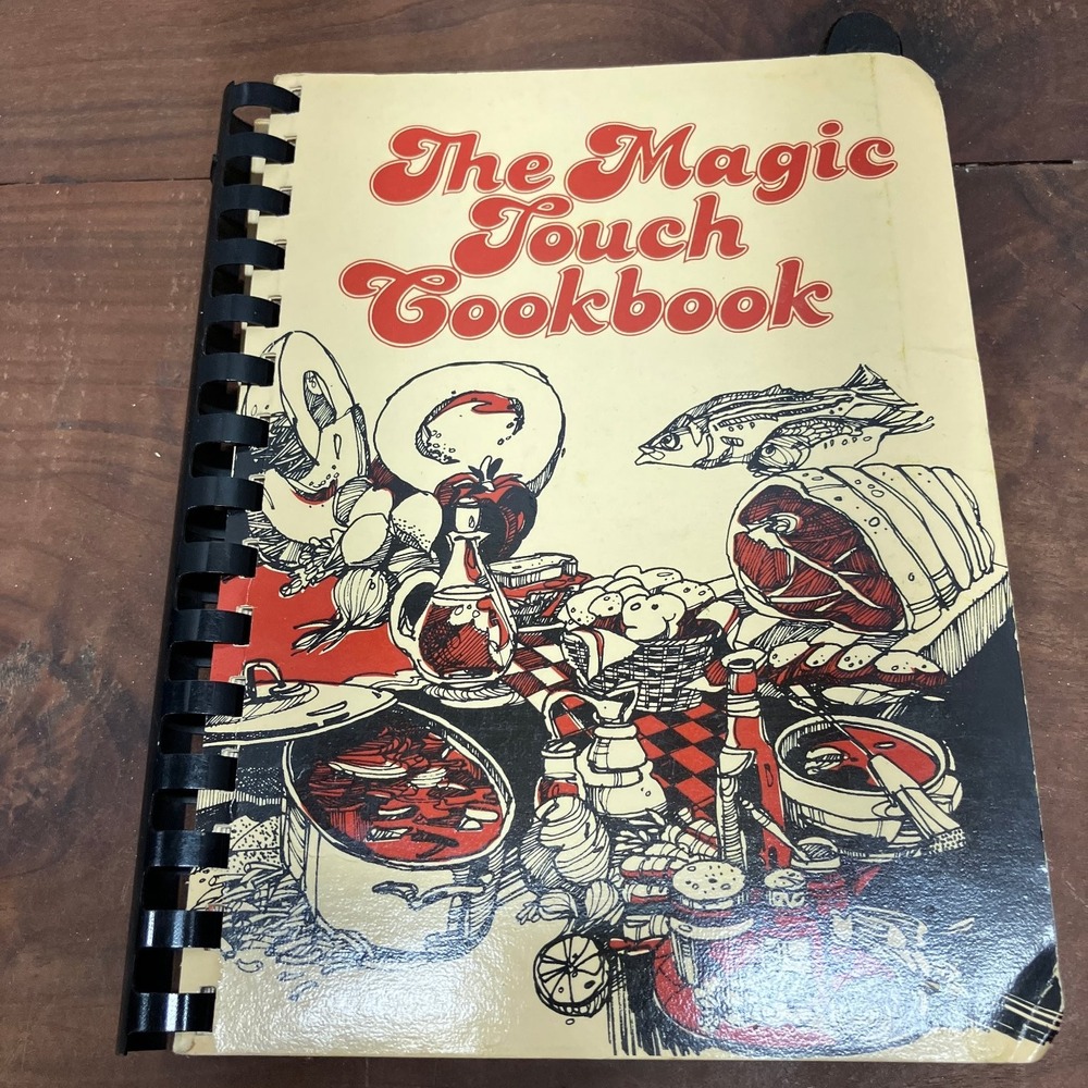 The Magic Touch Cookbook MGIC 1972 Vintage Spiral-Bound Recipes Tabbed 70s